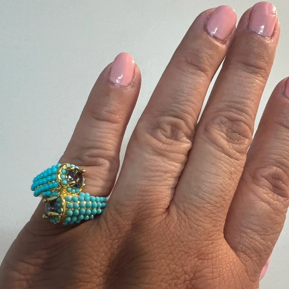 Turquoise Ring with Amethyst